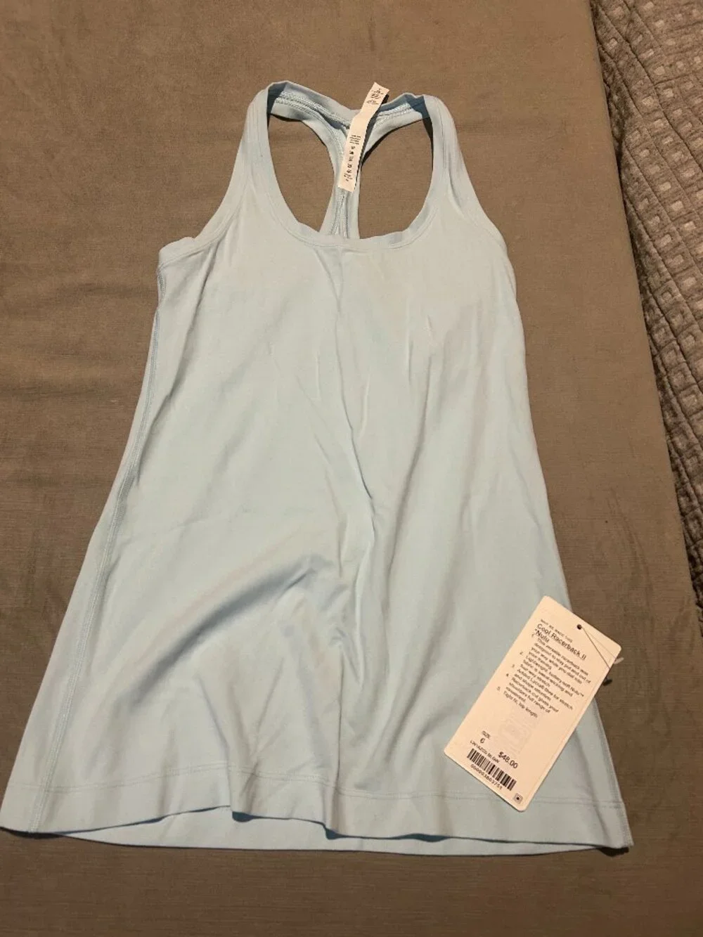NWT Lululemon Cool Racerback Tank Top II Nulu Size 6 Bleached Icy Blue